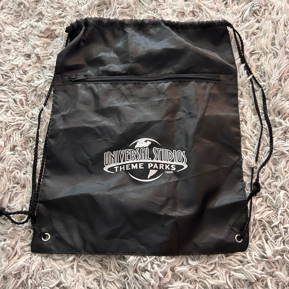 Universal Studios Black Drawstring Backpack Bag - image 3